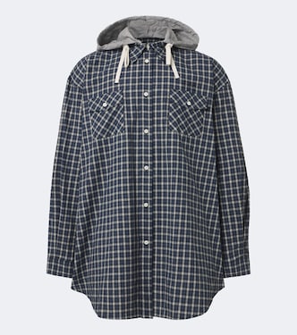 Checked cotton flannel overshirt | Miu Miu