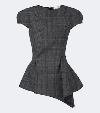 Checked draped virgin wool top | Magda Butrym