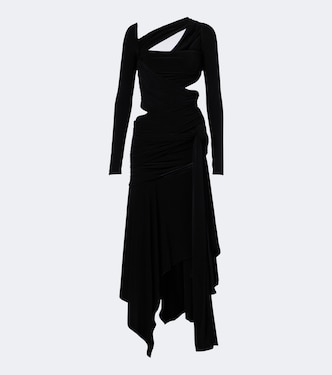 Cutout draped asymmetric midi dress | The Attico