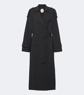 Belted double-breasted wool and cashmere coat | Jardin des Orangers