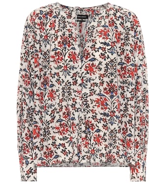 بلوزة من الحرير المخلوط بطبعات Amba | Isabel Marant