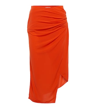 Gathered jersey midi skirt | Helmut Lang