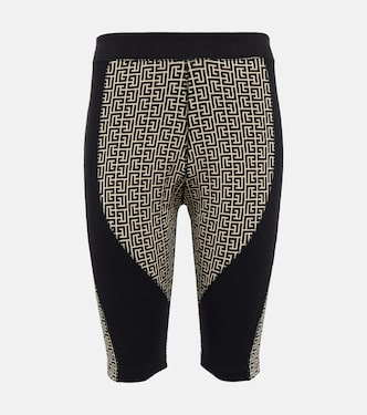 Monogram high-rise cycling shorts | Balmain