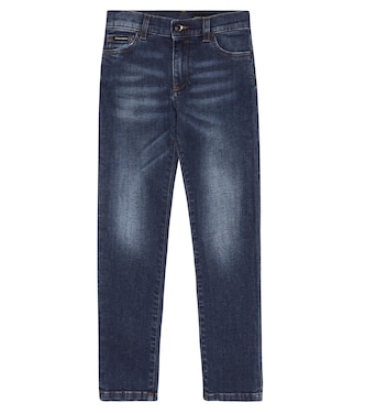 High-rise straight-leg jeans | Dolce&Gabbana Kids