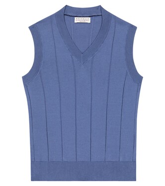 Pull sans manches en coton | Brunello Cucinelli Kids