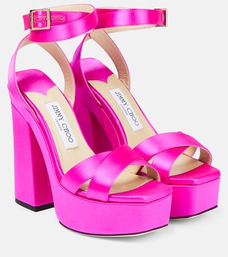 Gaia satin platform sandals | Jimmy Choo