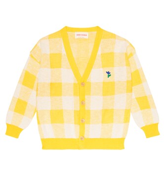 Checked cotton cardigan | Bobo Choses