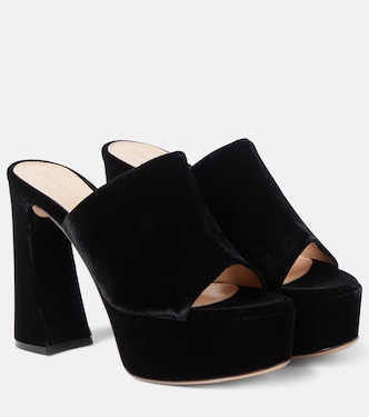 Holly velvet platform mules | Gianvito Rossi