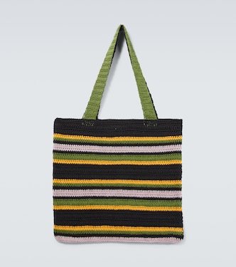 Harbor Stripe crochet cotton tote bag | Bode