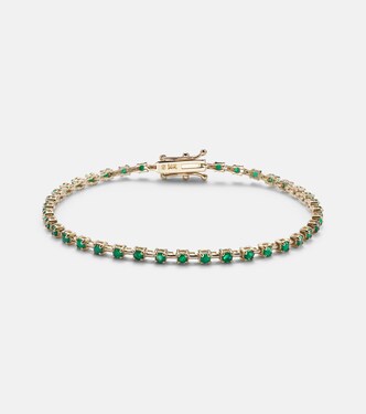 Brazalete tenis Emerald Ace de oro de 14 ct con esmeraldas | Stone and Strand