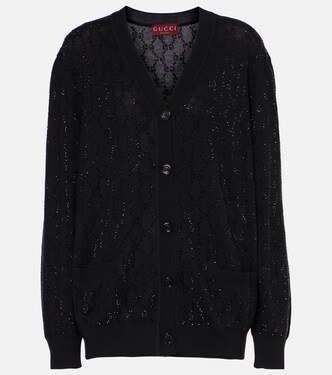 Cardigan GG aus Wolle mit Kristallen | Gucci