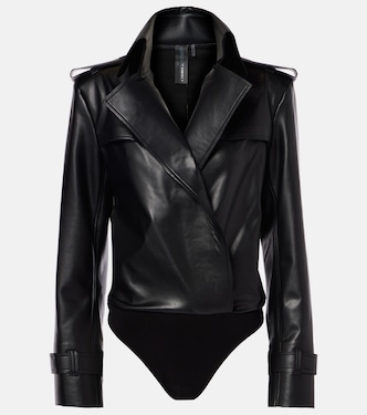 Faux leather bodysuit | Norma Kamali