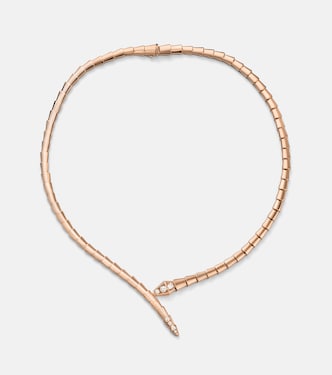 Serpenti Viper 18kt rose gold necklace with diamonds | Bvlgari