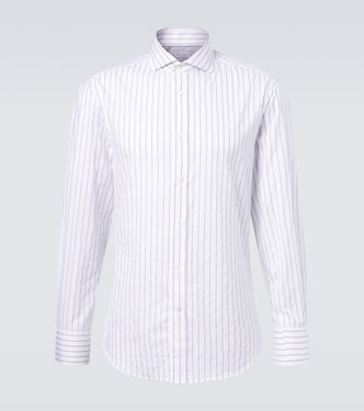 Striped cotton poplin shirt | Brunello Cucinelli
