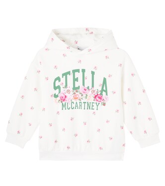 Floral logo cotton jersey hoodie | Stella McCartney Kids