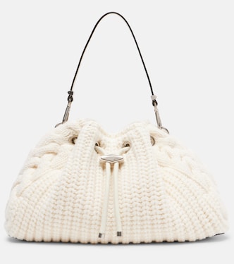 Cinch cable-knit bucket bag | Jimmy Choo