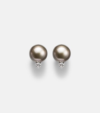 Boucles d’oreilles en or blanc 18 ct, perles et diamants | Mikimoto