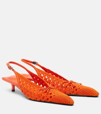 Cubisto raffia-effect slingback pumps | Jacquemus
