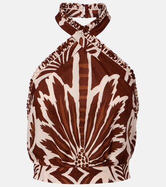 Suma printed cotton crop top | Poupette St Barth