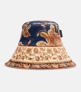 Reversible printed linen bucket hat | Zimmermann