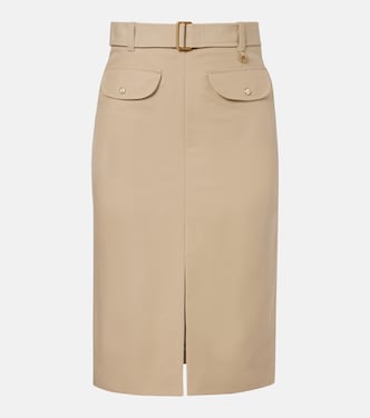 Belted cotton pencil skirt | Moncler