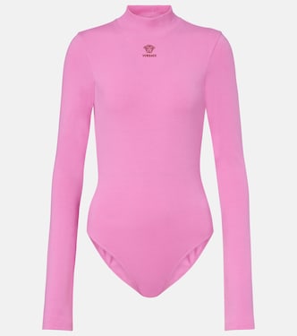 Logo cotton-blend jersey bodysuit | Versace