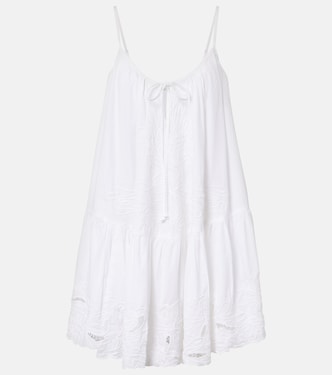 Embroidered cotton poplin minidress | Juliet Dunn