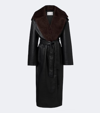 Edra shearling-trimmed wrap coat | The Frankie Shop