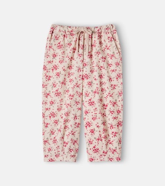 Sasha floral cotton corduroy pants | Wheat