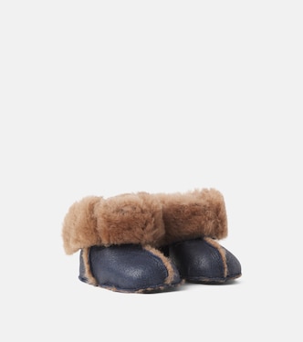 Baby shearling-lined leather booties | Pom d'Api