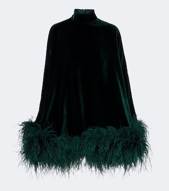 Vegas feather-trimmed velvet kaftan | Taller Marmo