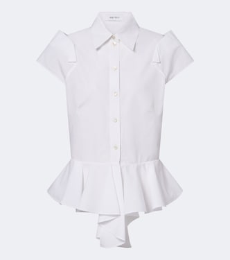 Peplum cotton poplin shirt | McQueen