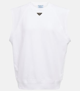 Logo cotton jersey top | Prada