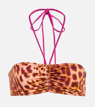 Leopard-print bandeau bikini top | Stella McCartney