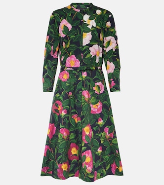Floral cotton-blend shirt dress | Oscar de la Renta