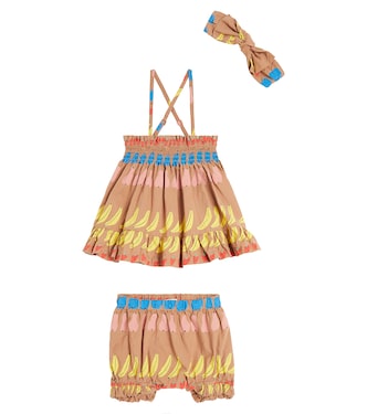Baby Fruit cotton dress, bloomers, and headband set | Jellymallow