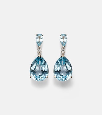 Boucles d'oreilles Sophia en or 14 ct, diamants et topaze | Mateo