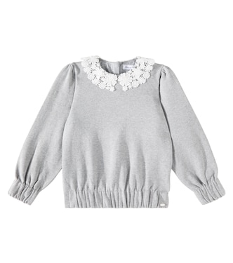 Embroidered cotton jersey sweatshirt | Tartine et Chocolat