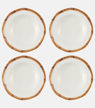 Bamboo set of 4 ceramic soup plates | Les-Ottomans