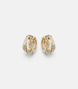 Boucles d'oreilles DY Crossover® en or 18 ct et diamants | David Yurman