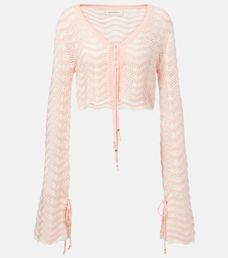 Top raccourci Miana rayé en coton mélangé | Bananhot