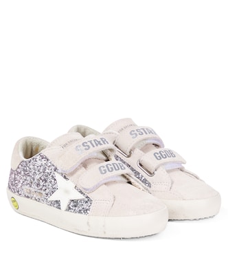 Old School glitter and suede sneakers  | Golden Goose Kids