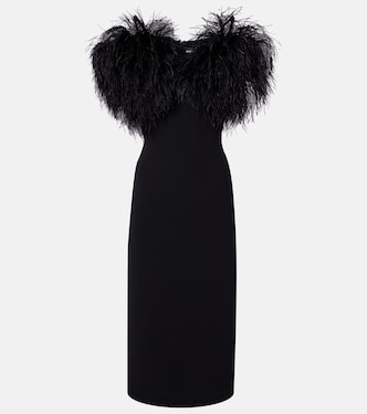 Feather-trimmed cocktail dress | David Koma