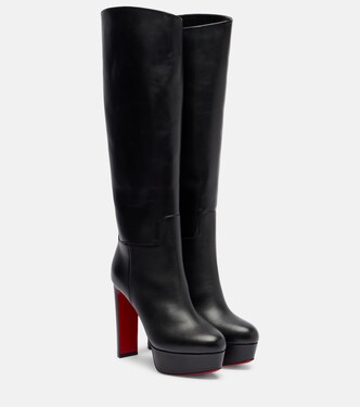 Loo 130 leather platform knee-high boots | Christian Louboutin