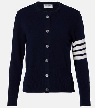 4-Bar intarsia virgin wool cardigan | Thom Browne