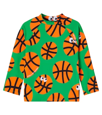Bedruckter Rashguard Basketballs aus Jersey | Stella McCartney Kids
