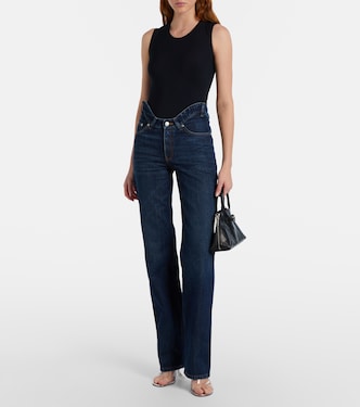 Curved bootcut jeans in blue - Jean Paul Gaultier | Mytheresa