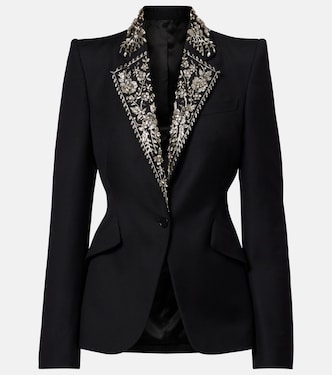 Embellished single-breasted blazer | McQueen