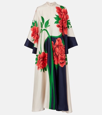 Magnifico floral silk twill maxi dress | La DoubleJ