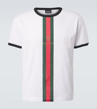 T-Shirt Web Stripe aus Baumwoll-Jersey | Gucci